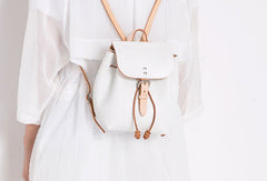 Handmade Leather backpack shoulder white purse for women leather shoulder bag - EverHandmade