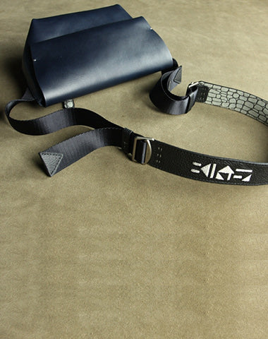 Stylish Womens Navy Leather Sling Bag Crossbody Shoulder Bag Purse Sling Pack for Ladies