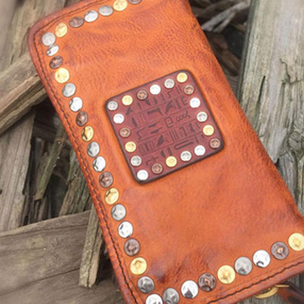 Genuine Leather Mens Cool Long Leather Wallet - Back View