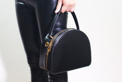 Genuine Leather semi-circle handbag shoulder bag for women leather crossbody bag - EverHandmade