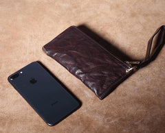 leather zip wallet mens long leather wallet zip around wallet long wallets for men 