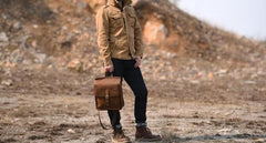 Vintage Brown Leather Mens Backpack Satchel Backpack School Backpack for men