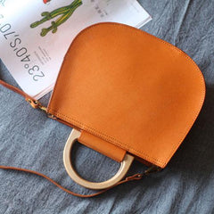 Circle Handle Bag Wooden Round Shaped Purses - Annie Jewel