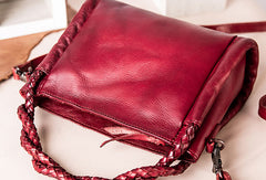 Genuine Leather Handbag Woven Crossbody Bag Shoulder Bag Purse For Women - EverHandmade