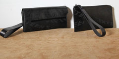 Handmade Leather Mens Clutch Cool Slim Wallet Zipper Clutch Wristlet Wallet for Men