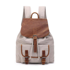 Waxed Canvas Leather Mens Backpack Canvas Travel Backpacks Canvas School Backpack for Men