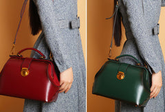 Handmade Leather handbag doctor bag shoulder bag for women leather bag - EverHandmade