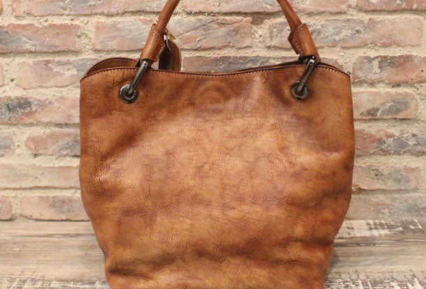 Handmade Leather Handbag Vintage Shoulder Bag Tote For Women Leather Shopper Bag - EverHandmade