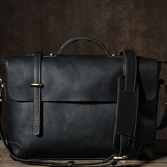 Handmade Leather Mens Cool Messenger Bag Briefcase Work Bag Business Bag Laptop Bag for men