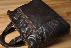Handmade leather men Briefcase messenger vintage shoulder laptop bag vintage bag - EverHandmade