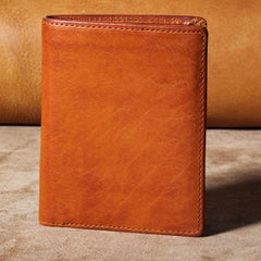 Handmade Genuine Leather Mens Cool Slim Leather Billfold Wallet Men billfold Wallets Bifold for Men