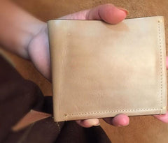 Handmade Leather Mens Cool billfold Leather Wallet Men Slim Wallet Bifold for Men