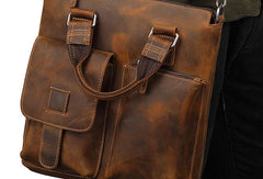 Genuine Leather Messenger Bag Briefcase Bag Cross Body Cool For Men