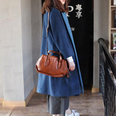 Women Brown Leather Boston Bag Handbags Shoulder Crossbody Bags Purse - Annie Jewel