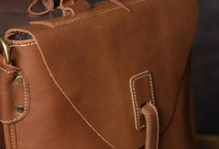 Vintage leather mens Small Messenger bag Shoulder Laptop bag Briefcases - EverHandmade