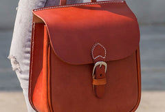 Leather Womens Cute Small Backpack Handmade School Backpack for Women - EverHandmade