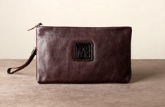 Cool Leather Mens Clutch Wallet Zipper Clutch Wallet Wristlet Wallet for Men