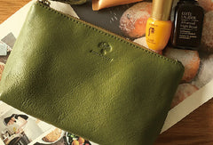 Genuine Leather Long Wallet Zipper Clutch Wallet Coin Change Makeup Wallet Purse For Women