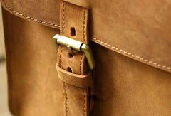 Handmade Leather Mens Cool Messenger Bag Briefcase Square Bag Chest Bag Bike Bag Cycling Bag for men