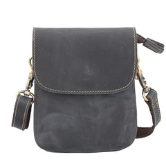 Cool Black Leather Mens Small Vertical Courier Bag Brown Messenger Bags Blue Postman Bag For Men