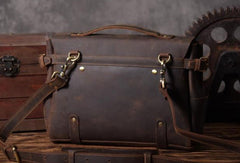 Handmade leather men Briefcase messenger vintage shoulder laptop bag vintage bag - EverHandmade
