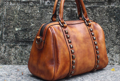 Handmade Leather Handbag Doctor Bag Purse Crossbody Shoulder Bag for Girl Women Lady - EverHandmade