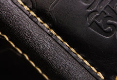 Handmade leather tooled lion wallet clutch black billfold wallet brown leather men