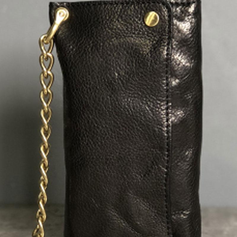 biker wallets with chains​ Leather Trifold Wallet on A Chain Trifold Leather Wallets for Men Biker Chain Wallets