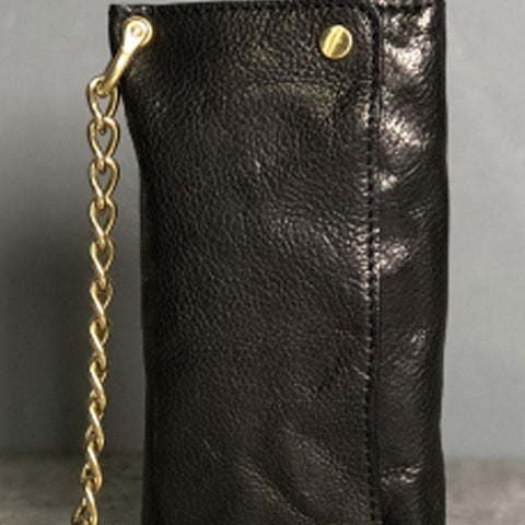 biker chain wallets​ Leather Trifold Wallet on A Chain Trifold Leather Wallets for Men Biker Chain Wallets