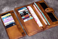 Cool Mens Leather Wallet Long Wallet Vintage Wallet For Men - EverHandmade