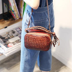 Brown Leather Satchel Purse Small Brown Leather Crossbody Bag - Annie Jewel