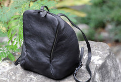 Handmade Leather backpack bag shoulder bag black women leather purse - EverHandmade