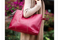 Handmade Genuine Leather Handbag Tote Bag Shopper Bag Shoulder Bag Purse For Women - EverHandmade
