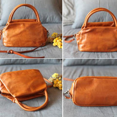 Top Handle Satchel Bag Brown Leather Satchel Purse - Annie Jewel