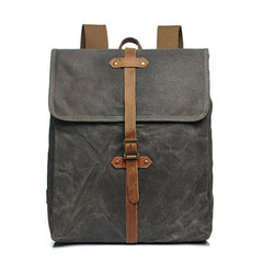 Cool Waxed Canvas Mens School Backpack Canvas Travel Backpack Canvas Backpack for Men