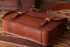 Handmade leather men Briefcase messenger vintage shoulder laptop bag vintage bag - EverHandmade