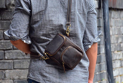 Vintage Leather Belt Pouch for Men Waist Bags BELT BAG Shoulder Bag For Men