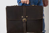 Vintage Brown Leather Briefcase Business Bag Work Bag Work HandBag For Men