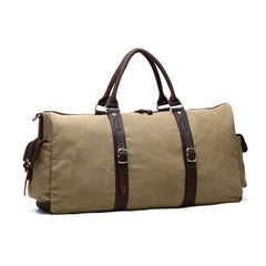 Mens Waxed Canvas Leather Large Weekender Bags Canvas Travel Bag for Men