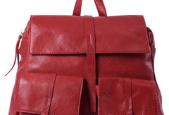 Genuine Leather Cute Backpack Bag Shoulder Bag Red Black Women Leather Purse