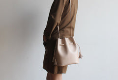 Genuine Leather Bucket Bag Purse Bag Shoulder Bag for Women Leather Crossbody Bag - EverHandmade