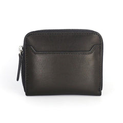 Leather Mens Zipper Front Pocket Wallet Card Wallet Slim billfold Small Change Wallet for Men