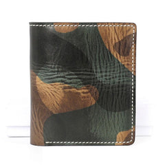 Cool Leather Mens Camouflage Small Wallet Front Pocket Wallet billfold Slim Wallet for Men