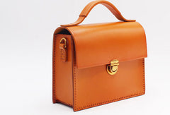 Handmade Leather Handbag Square Purse Crossbody Shoulder Bag for Girl Women Lady - EverHandmade