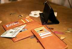 Genuine Leather Wallet Clutch Zip Cards Wallet Long Wallet Befold Wallet For Men Women - EverHandmade