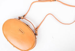 Leather Womens Round Handbag Crossbody Bag Shoulder Bag Purse For Women