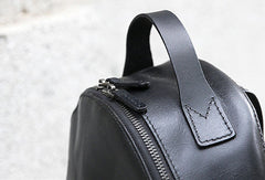 Genuine handmade Leather backpack bag shoulder bag black  women leather purse