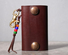 Handmade Leather Mens Cool Key Wallet Car Key Card Holder Car Key Case for Men