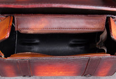 Vintage Leather Barrel Handbag Purse Shoulder Bag Crossbody Bag Purse For Women - EverHandmade