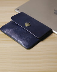 Cute Women Blue Navy Leather Mini Coin Wallet Small Crown Change Wallet For Women